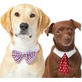Frisco Plaid Dog & Cat Bow Tie, Medium/Large, Red & Blue + Polka Dot, Red