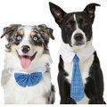 Frisco Plaid Dog & Cat Bow Tie, X-Small/Small, Blue + Blue Plaid