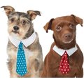 Frisco Polka Dot Dog & Cat Neck Tie, Medium/Large, Teal + Red