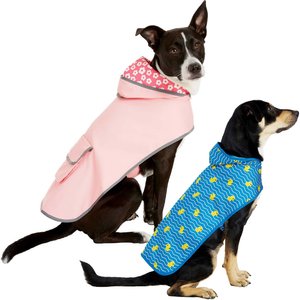 Frisco Rubber Ducky + Reversible Packable Travel Dog Raincoat, Large