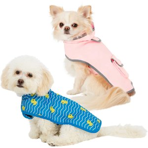 Frisco Rubber Ducky + Reversible Packable Travel Dog Raincoat, X-Small