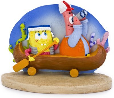 Penn-Plax SpongeBob & Patrick On Canoe Aquarium Ornament, slide 1 of 1