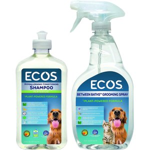 ECOS for Pets! Peppermint Scented Hypoallergenic Conditioning Shampoo + Between Baths Plant Powered Peppermint Scented Dog Grooming Spray