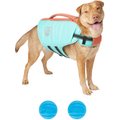 Frisco Active Life Jacket, Large + Floating Fetch Ball No Squeak Dog Toy, Blue, Medium