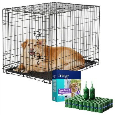 Frisco Fold & Carry Single Door Collapsible Wire Crate & Mat Kit  + Refill Dog Poop Bags + 2 Dispensers, Scented, 900 count, slide 1 of 1