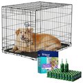 Frisco Fold & Carry Single Door Collapsible Wire Crate & Mat Kit, 36 inch + Refill Dog Poop Bags + 2 Dispensers, Scented, 900 count