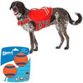Frisco Neoprene Life Jacket, X-Large + Chuckit! Ultra Rubber Ball Tough Dog Toy, Medium