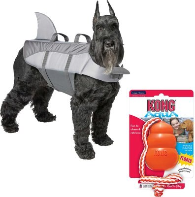 Frisco Shark Life Jacket + KONG Aqua Dog Toy, Large, slide 1 of 1