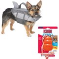 Frisco Shark Life Jacket, X-Small + KONG Aqua Dog Toy, Medium