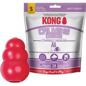 KONG Classic Toy, Small + Calming Chews Small Dog Supplement