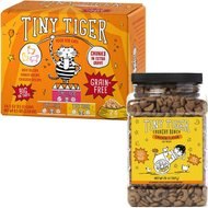 Tiny Tiger Chunks in EXTRA Gravy Beef & Poultry Recipes Grain-Free Canned Food + Crunchy Bunch, Chicken Cannonball, Chicken Flavor Cat Treats