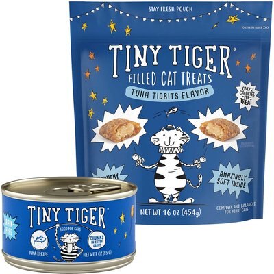 Tiny Tiger Chunks in EXTRA Gravy Tuna Recipe Grain-Free Canned Food + Tuna Tidbits Flavor Filled Cat Treats, slide 1 of 1