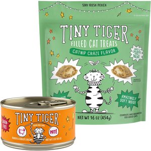 Tiny Tiger Pate Turkey and Giblets Recipe Grain-Free Canned Food + Catnip Craze Flavor Filled Cat Treats