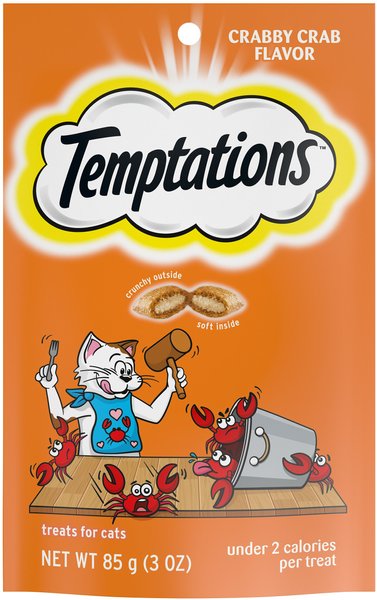 Temptations Crabby Crab Flavor Crunchy & Soft Cat Treats, 3-oz pouch slide 1 of 8