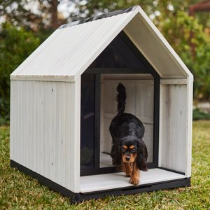 Frisco Classic Wooden Outdoor Dog House, White, Large