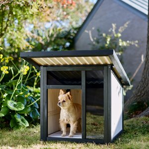 Frisco Modern Wooden Outdoor Dog House, White, Medium