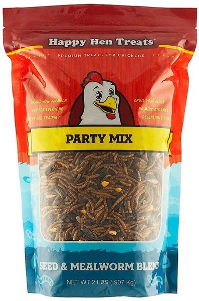Happy Hen Treats Seed & Mealworm Party Mix Poultry Treats, 2-lb bag, bundle of 2 slide 1 of 4