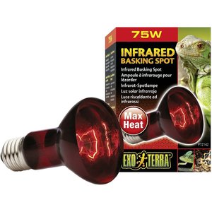 Exo Terra Infrared Basking Reptile Spot Lamp, 75-w bulb, 3 count