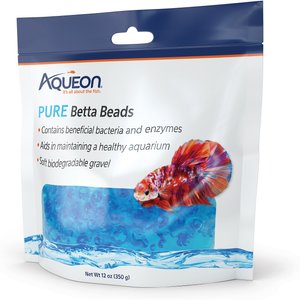 Aqueon PURE Betta Beads Aquarium Water Care, 8.8-oz bag, Blue, bundle of 2
