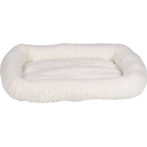 HappyCare Textiles Sherpa Bolster Cat & Dog Bed, Small