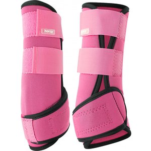 Horze Equestrian Brushing Horse Boots, Pink, Large