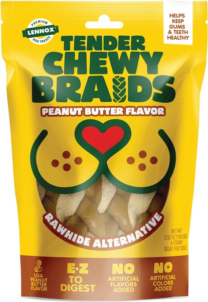 Lennox Tender Braids Peanut Butter Flavor Dog Treats, 4 count slide 1 of 1