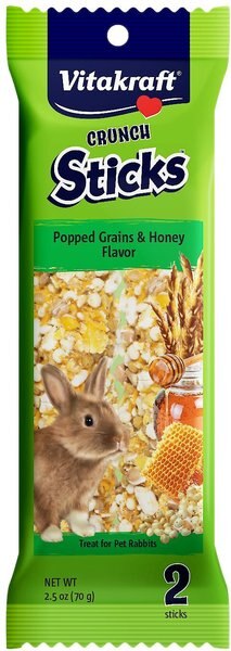 Vitakraft Crunch Sticks Popped Grains & Honey Flavor Rabbit Treat, 6 count slide 1 of 4