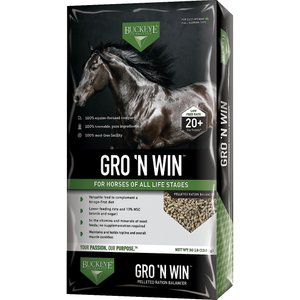 Buckeye Nutrition Gro 'N Win Pelleted Horse Feed, 30-lb bag, bundle of 2