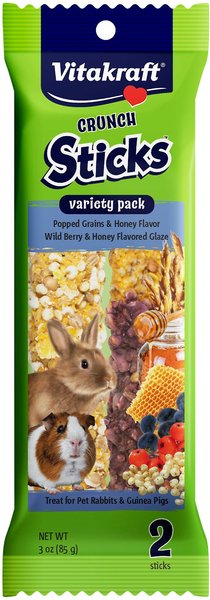 Vitakraft Crunch Sticks Popped Grains & Honey & Wild Berry & Honey Flavor Rabbit & Guinea Pig Treat Variety Pack, 6 count slide 1 of 2
