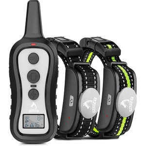 PATPET P301 1000ft Remote Dog Bark Control & Training Shock Collar, 2 count