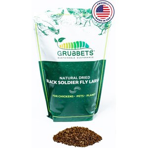 Grubbets Natural Dried Black Soldier Fly Larvae Bird Treats, 2-lb bag, bundle of 4