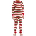 Leveret Two Piece Cotton Family Matching Pajamas, Red White & Green Stripes, Kid's, 12-18 Month