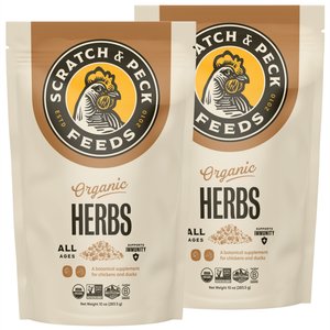 Scratch & Peck Feed Cluckin' Good Organic Herbs Chicken Supplement, 10-oz bag, 10-oz bag, bundle of 2