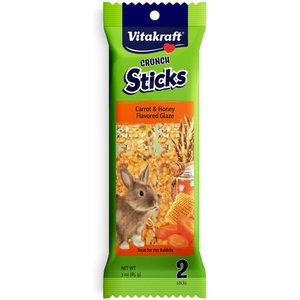 Vitakraft Crunch Sticks Carrot & Honey Flavored Glaze Rabbit Treat, 6 count