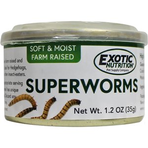 Exotic Nutrition Superworms Hedgehog Treats, 1.2-oz can, 1.2-oz can, bundle of 3