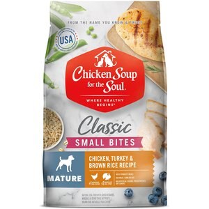 Chicken Soup for the Soul Small Bites Chicken, Turkey & Brown Rice Recipe Mature Dry Dog Food, 4.5-lb bag