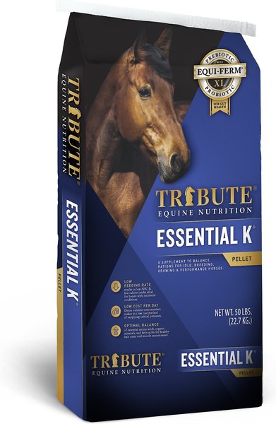 Tribute Equine Nutrition Essential K Low-NSC Horse Feed, 30-lb bag, bundle of 2 slide 1 of 7