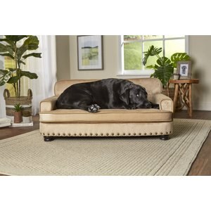 Enchanted Home Pet Library Sofa Cat & Dog Bed w/ Removable Cover, Caramel