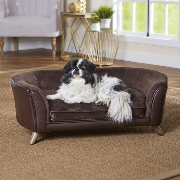 Enchanted Home Pet Paloma Sofa Cat & Dog Bed w/ Removable Cover, Brown slide 1 of 9