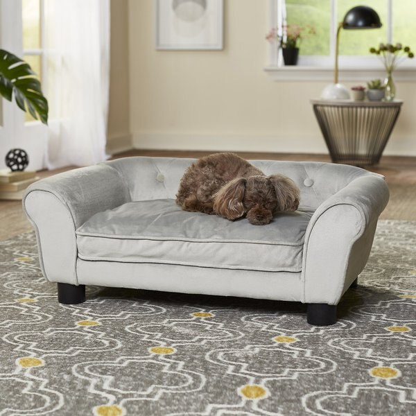 Enchanted Home Pet Charlotte Sofa Cat & Dog Bed w/ Removable Cover, Grey slide 1 of 9
