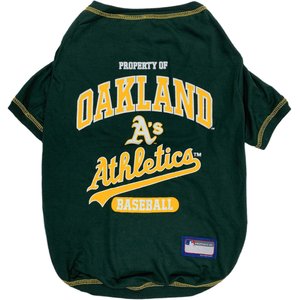 Pets First MLB Dog & Cat T-Shirt, Oakland Athletics, Medium