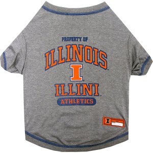Pets First NCAA Dog & Cat T-Shirt, Illinois, X-Small