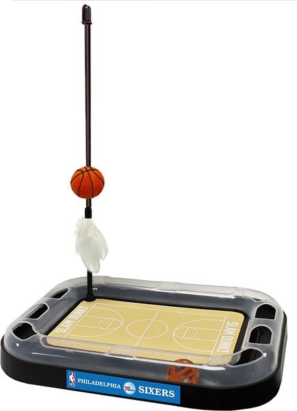 Pets First 76Ers Basketball Cat Scratcher Toy with Catnip slide 1 of 2