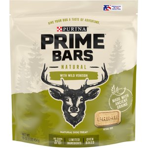 Purina Prime Bars Natural Baked Wild Vension Dog Biscuits, 16-oz pouch