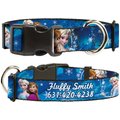 Buckle-Down Disney Frozen Anna & Elsa Poses & Castle & Mountains Polyester Personalized Dog Collar, Large