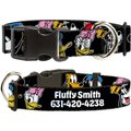 Buckle-Down Disney The Sensational Six Smiling Faces Polyester Personalized Dog Collar, Medium