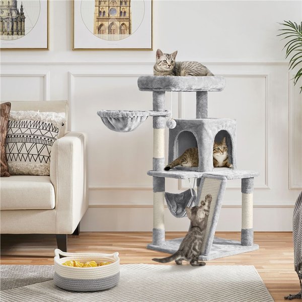 Yaheetech 40-in Cat Tower w/ Condo, Light Gray slide 1 of 8