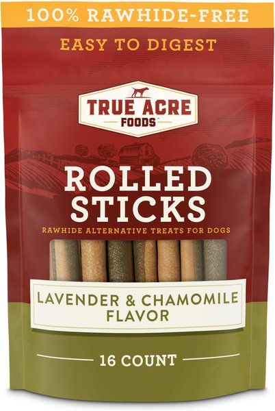 True Acre Foods Rawhide-Free Rolled Sticks Chamomile & Lavender Flavor Treats, 16 count slide 1 of 7