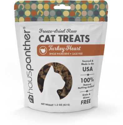 Primetime Petz Hauspanther Grain-Free Freeze-Dried Raw Turkey Heart Cat Treats, 1.5-oz bag, slide 1 of 1