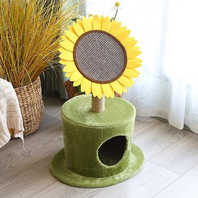 Lovely Caves 29.5-in Sunflower Scratching Post & Cat Bed, slide 1 of 1